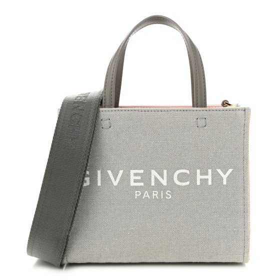 Givenchy Canvas Mini Bond Shopper Tote Light Grey