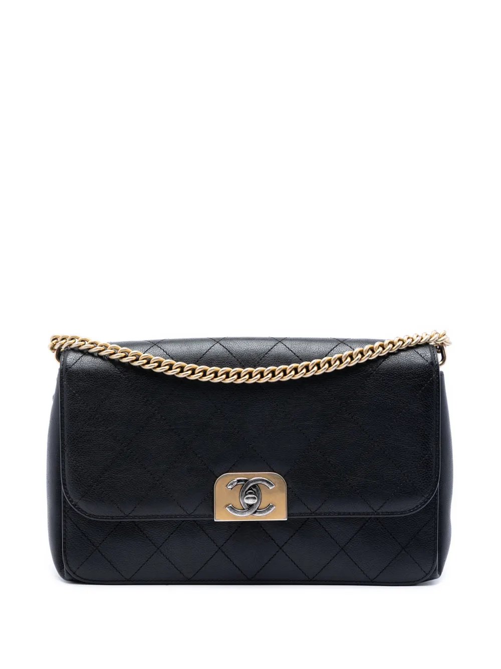 2016-2017 Medium Quilted Calfskin Straight Lined Flap crossbody bag
