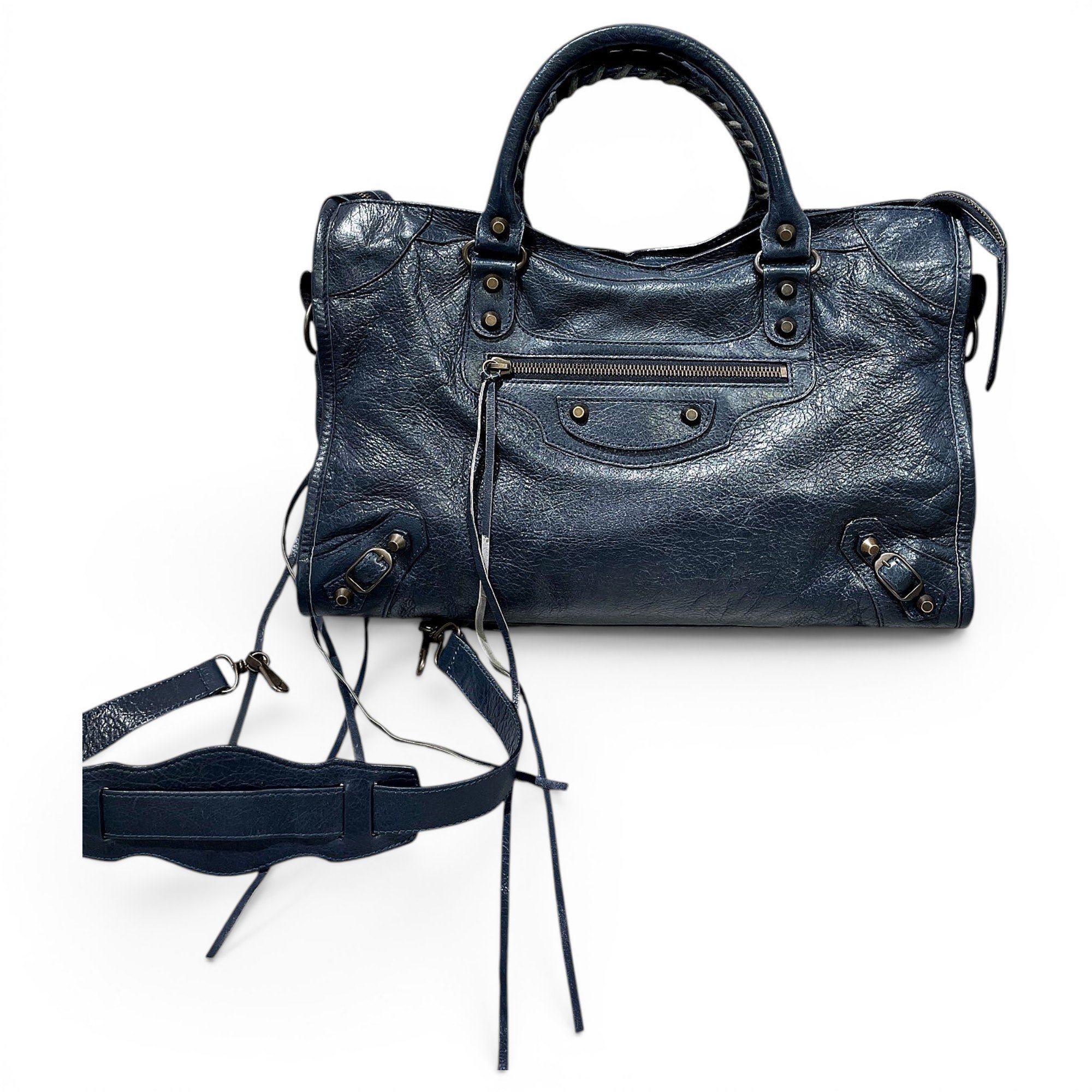 City leather handbag