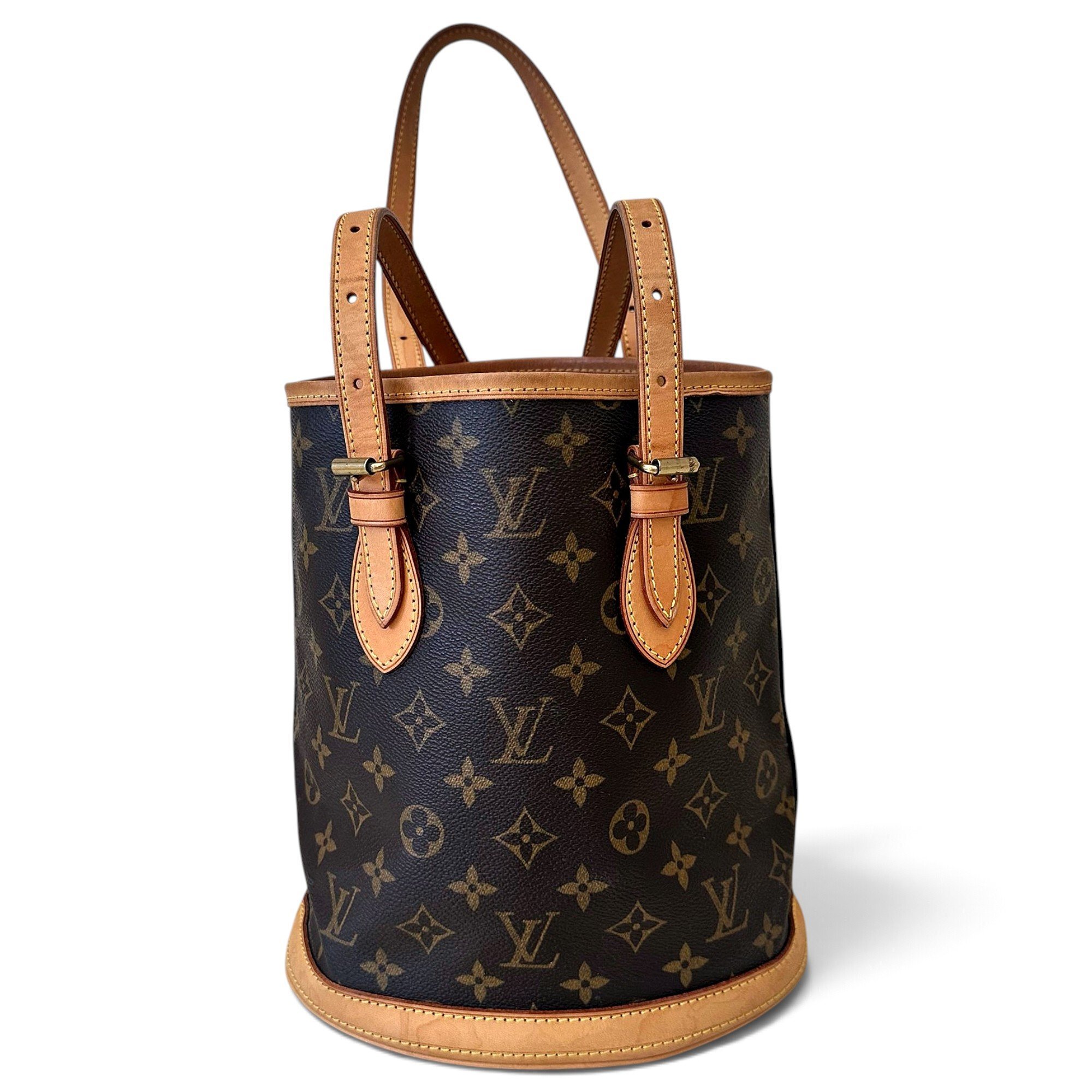 Bucket leather handbag