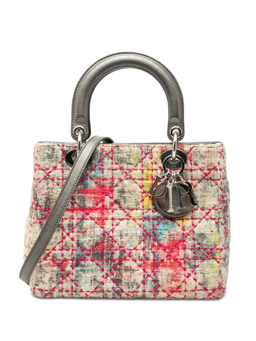 2011 Medium Multicolor Tweed Cannage Lady Dior satchel