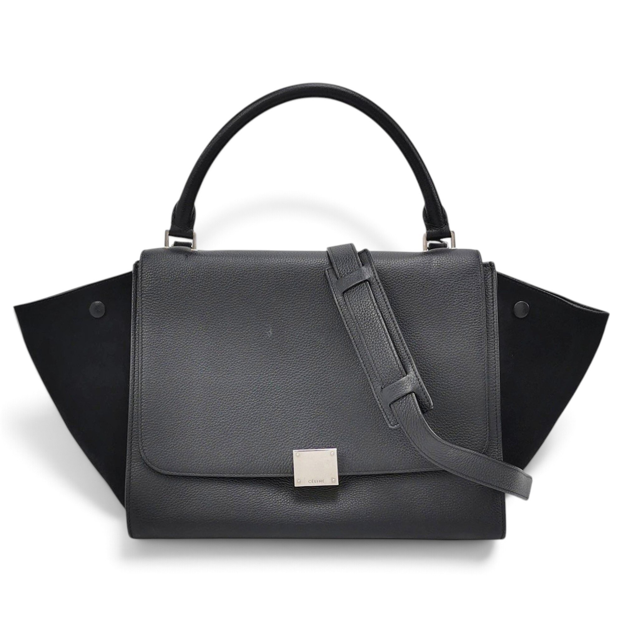 Trapèze leather handbag