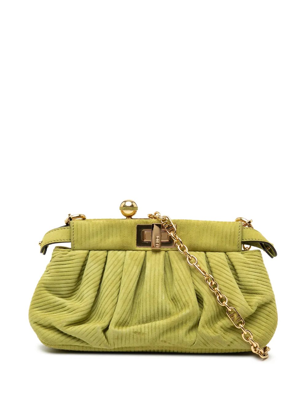 2010-2026 Small Embossed Suede Peekaboo Click Clutch on Chain shoulder bag