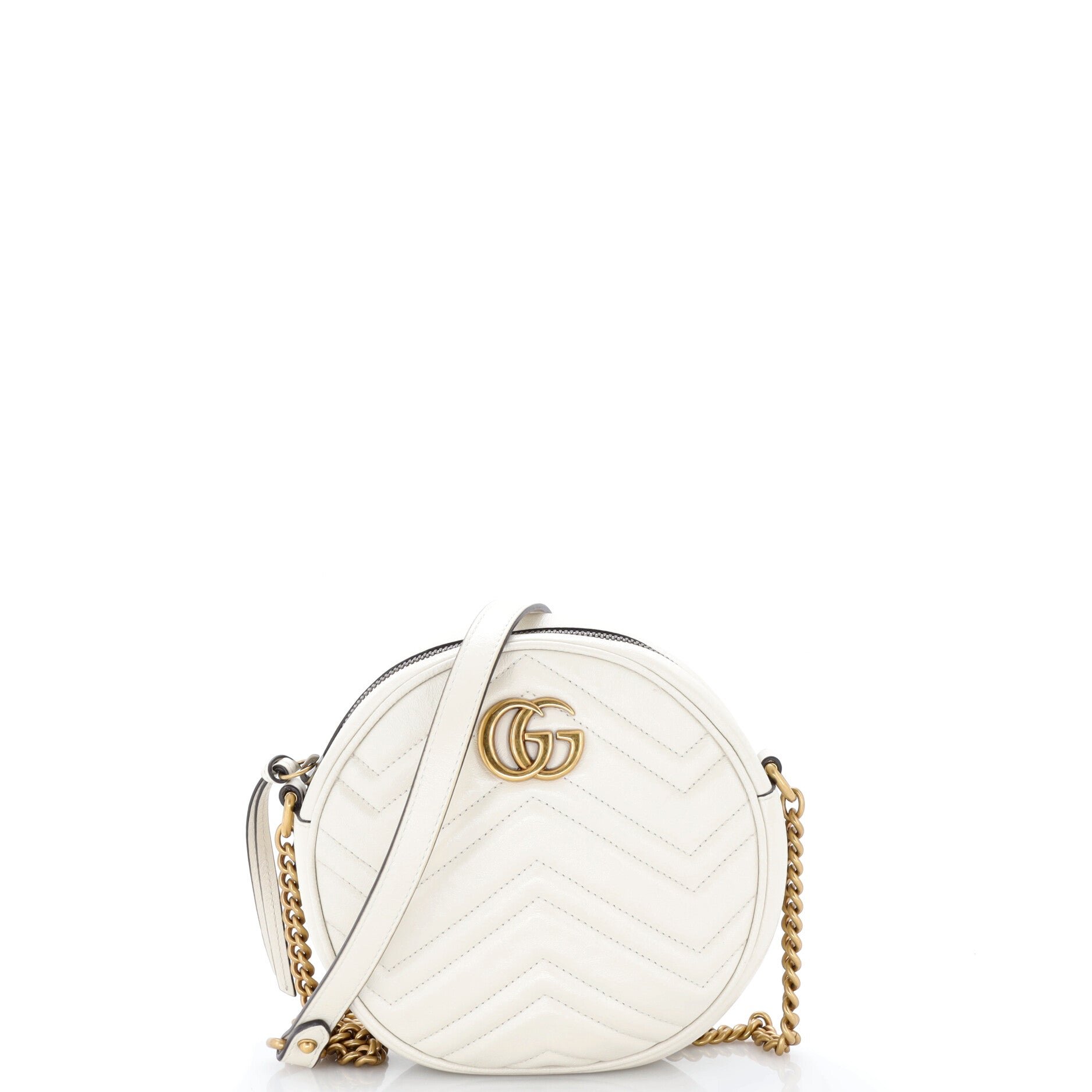 GG Marmont Round Shoulder Bag Matelasse Leather Mini