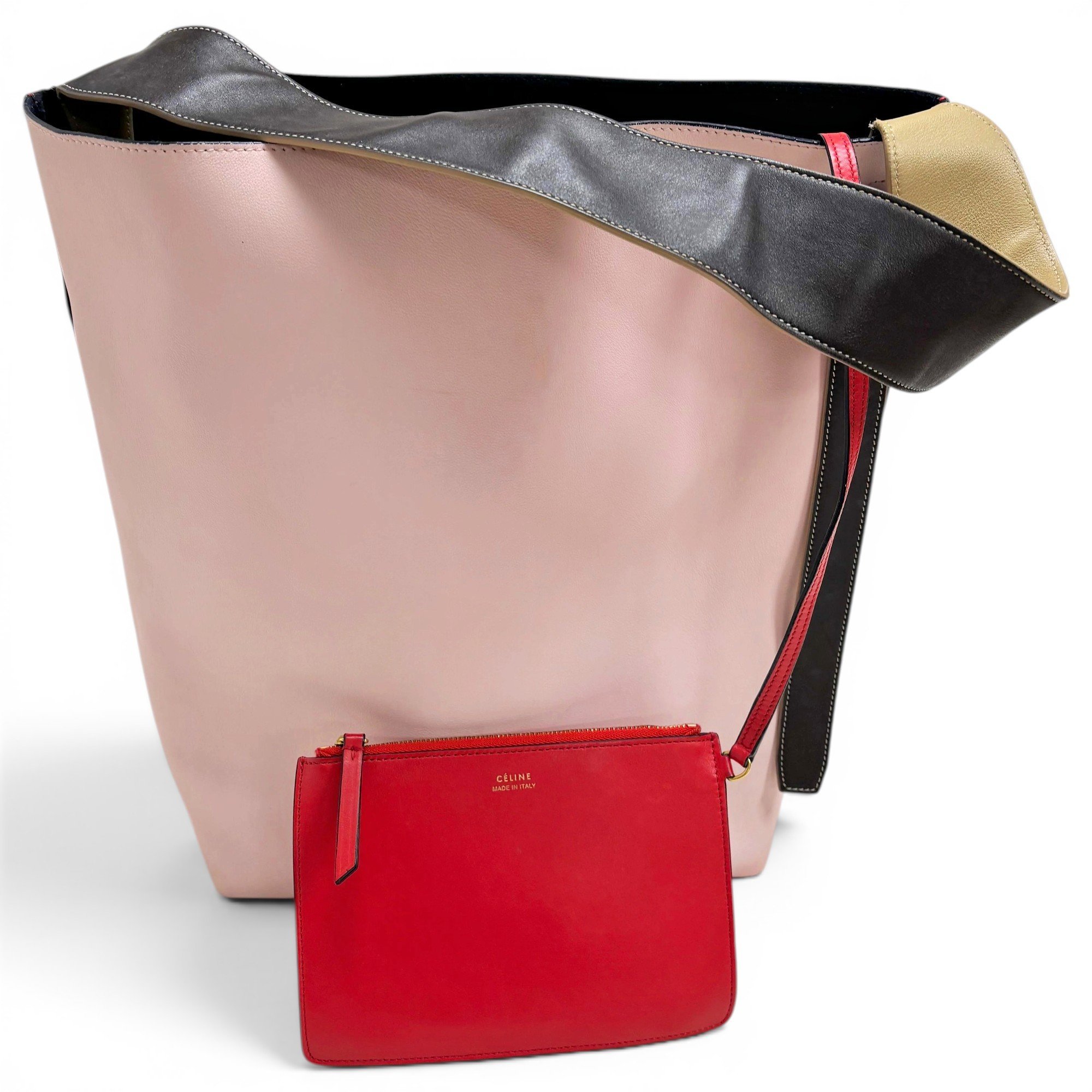 Twisted leather handbag