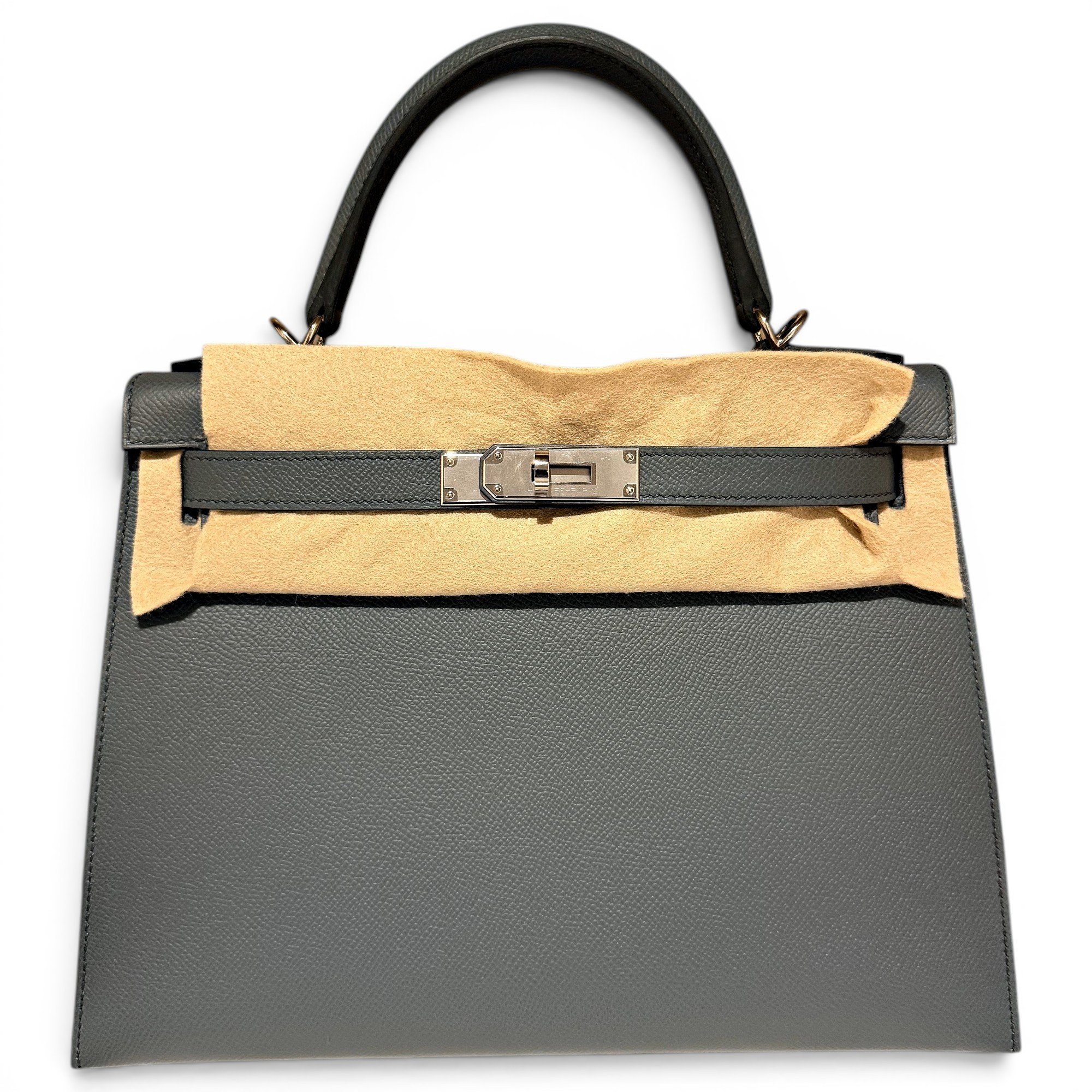 Hermes Kelly 28 Handbag Vert Amande Epsom Leather