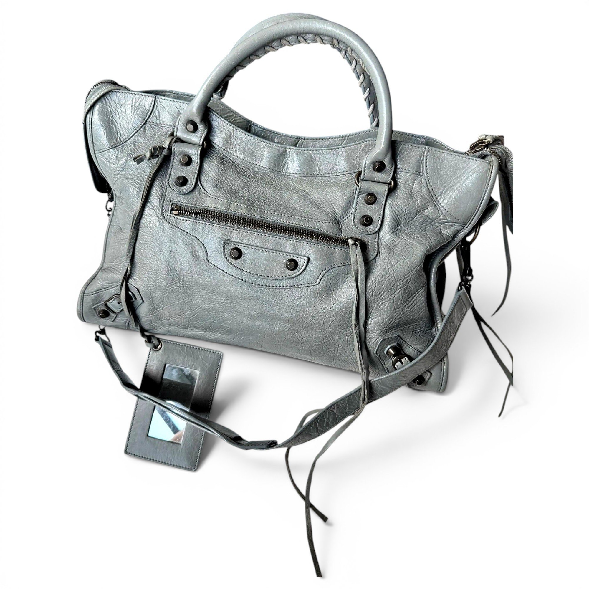 City leather handbag
