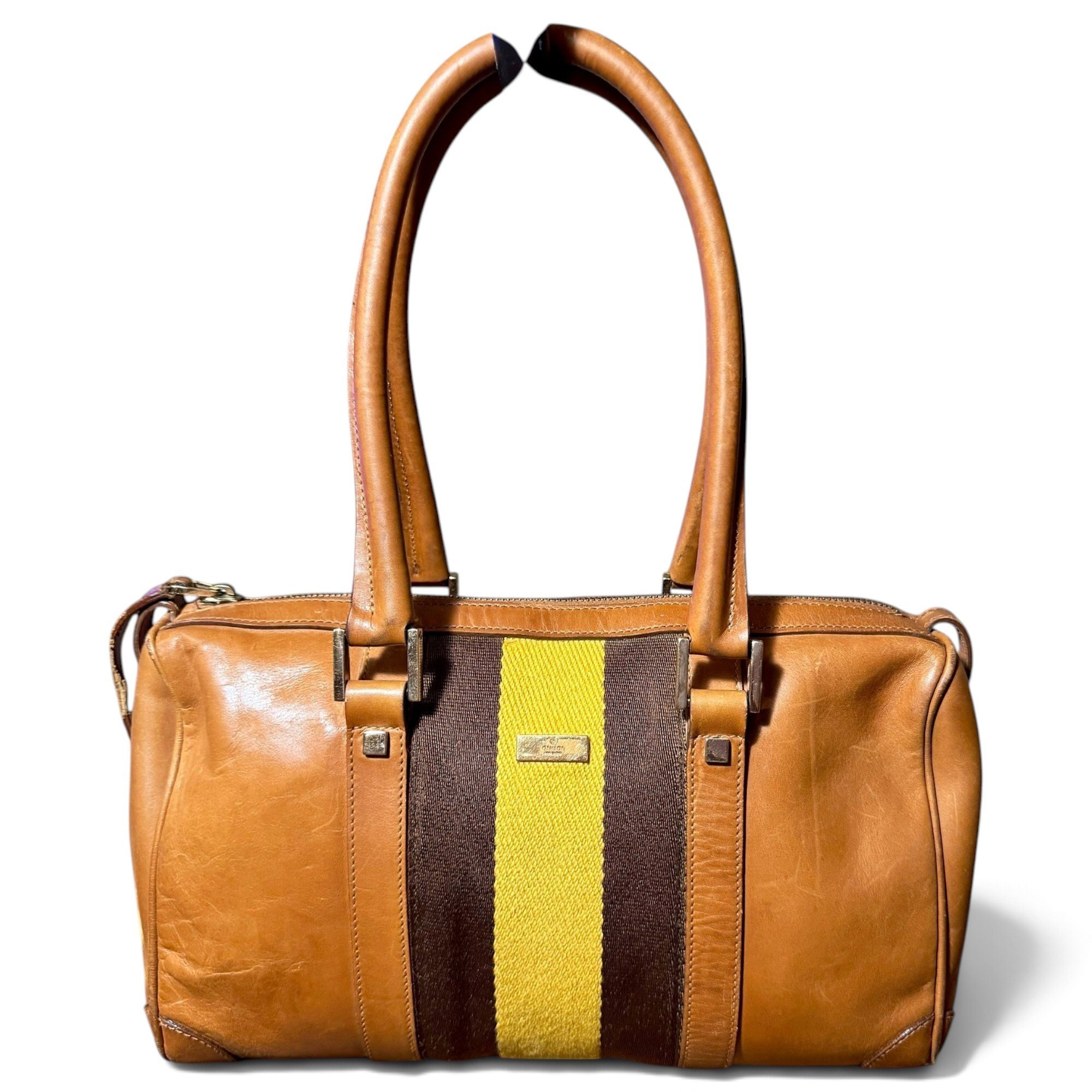 Boston leather bowling bag