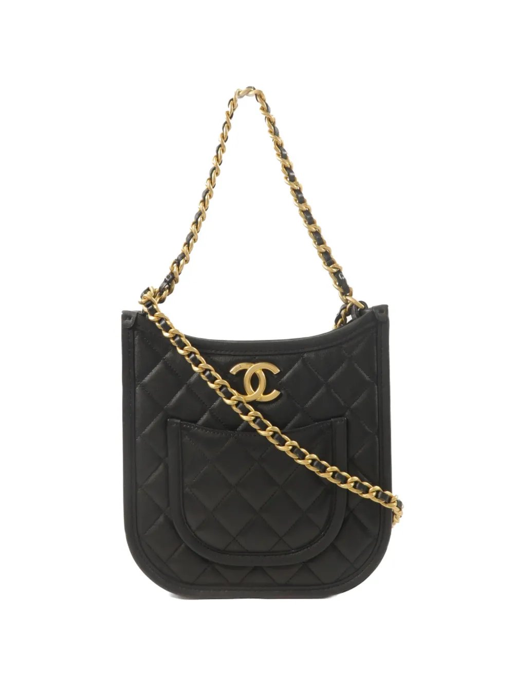 CC diamond-quilted shoulder bag