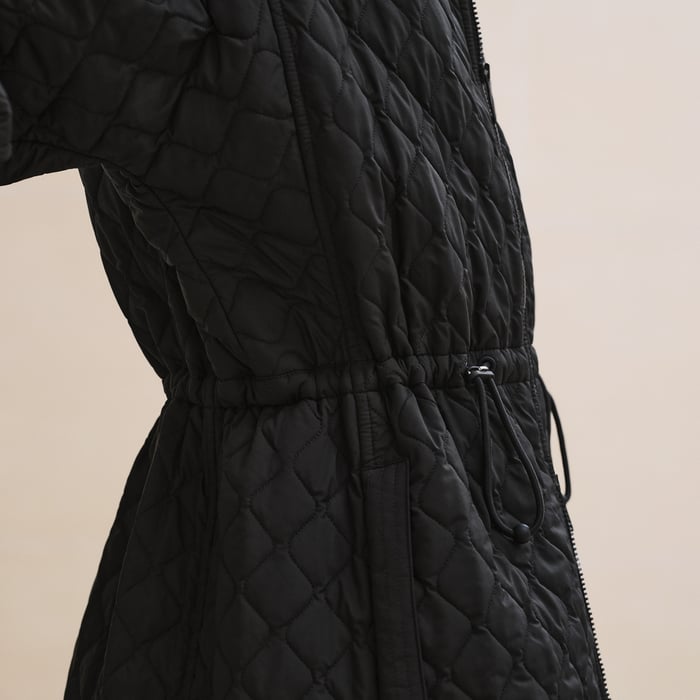 Noir Long Puffer Coat
