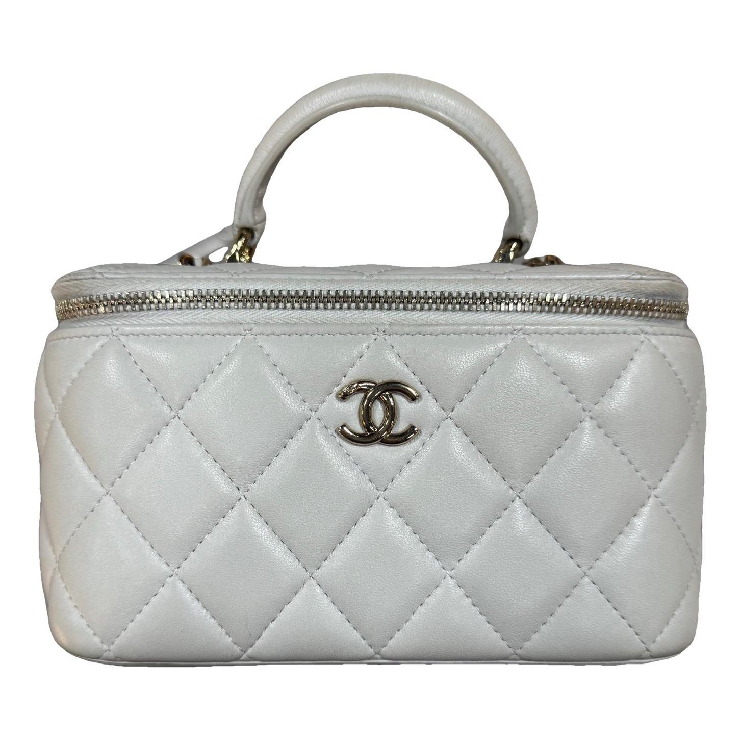 Trendy CC Top Handle leather handbag