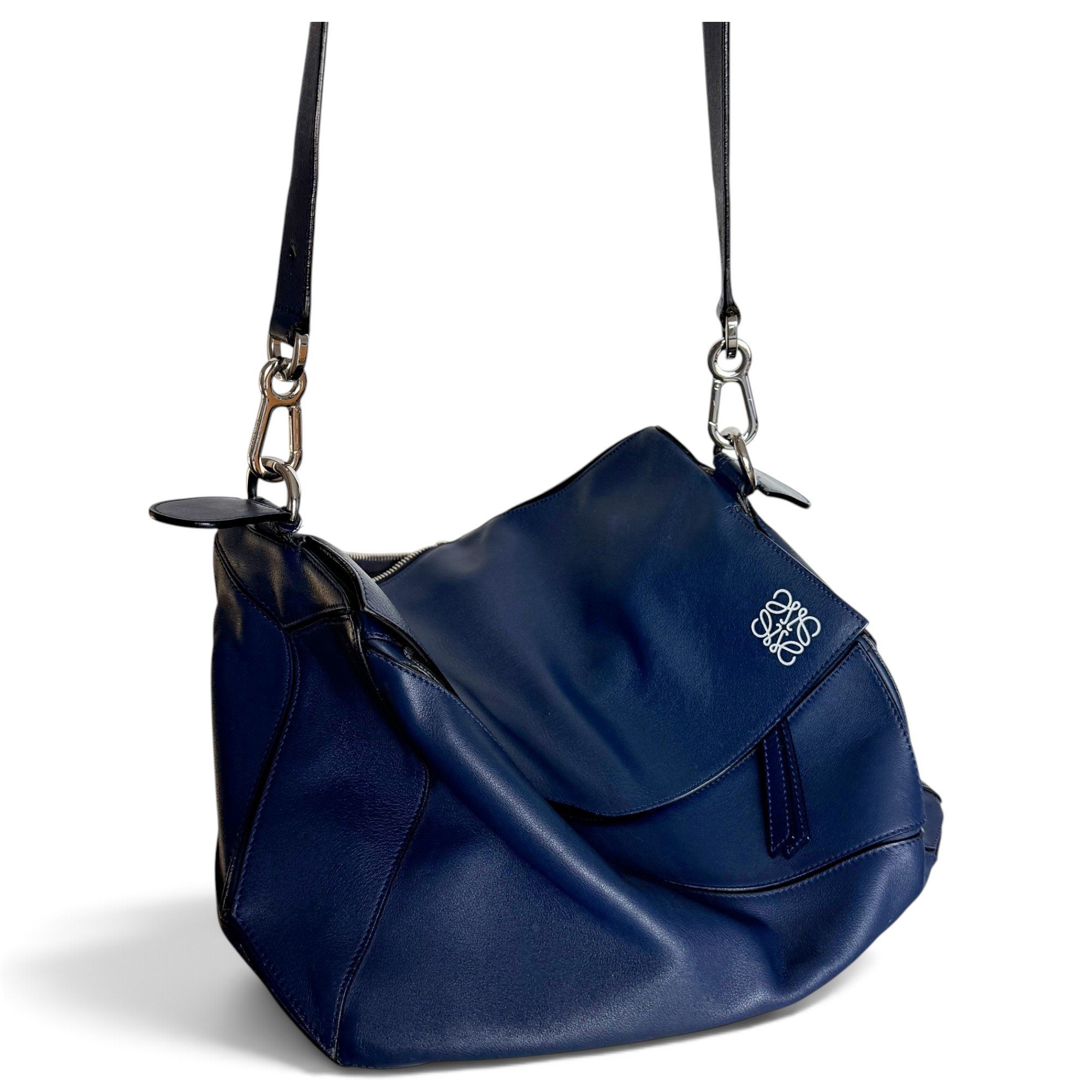 Puzzle leather handbag