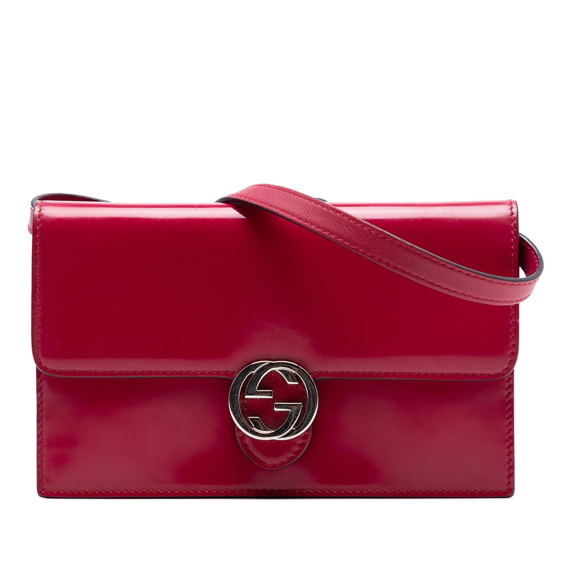 Interlocking leather handbag