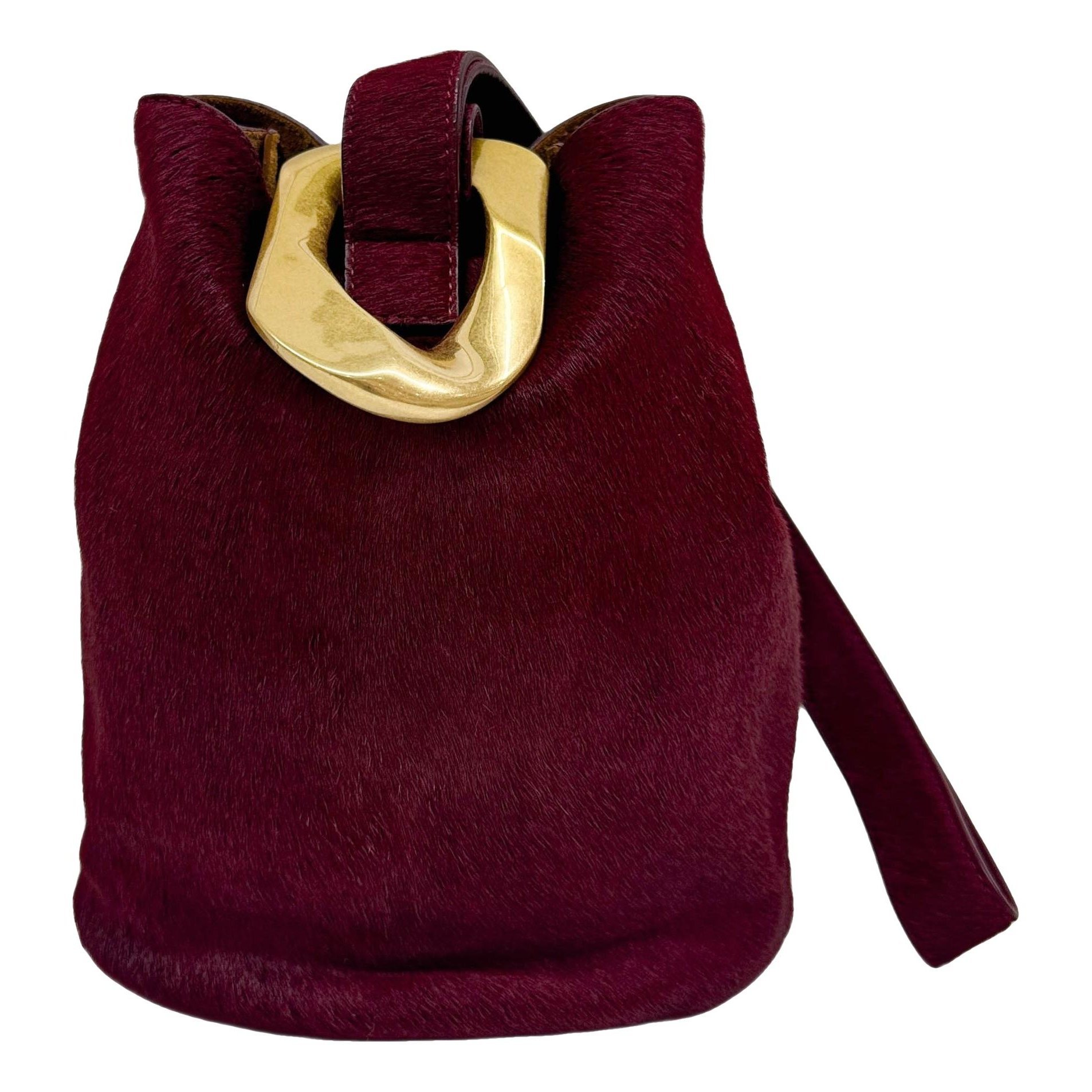 Drop pony-style calfskin handbag