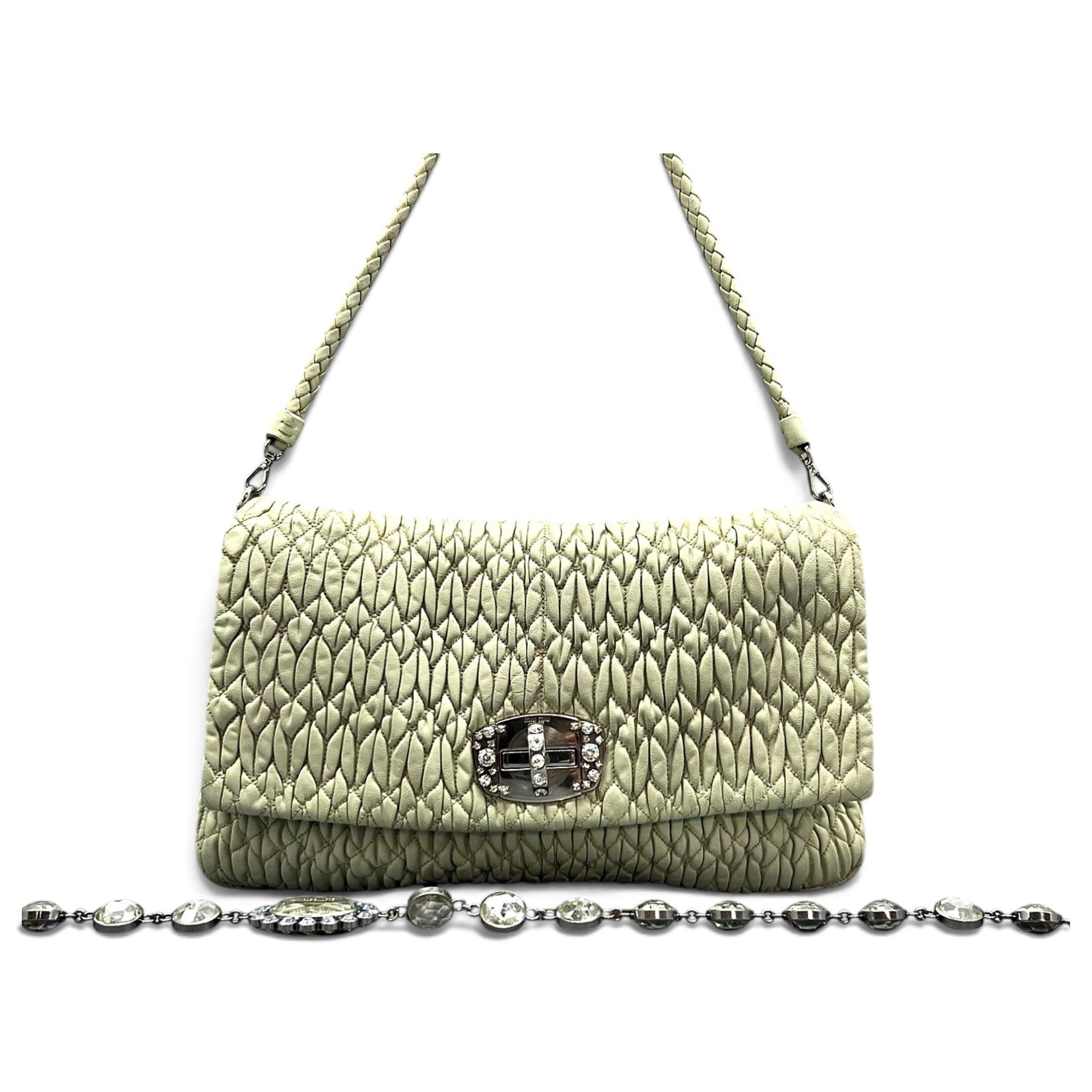Miu Miu Miu Crystal leather handbag