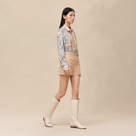 Grained goatskin shorts