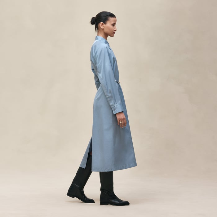 Bleu Adriatique Equestrian Shirt Dress