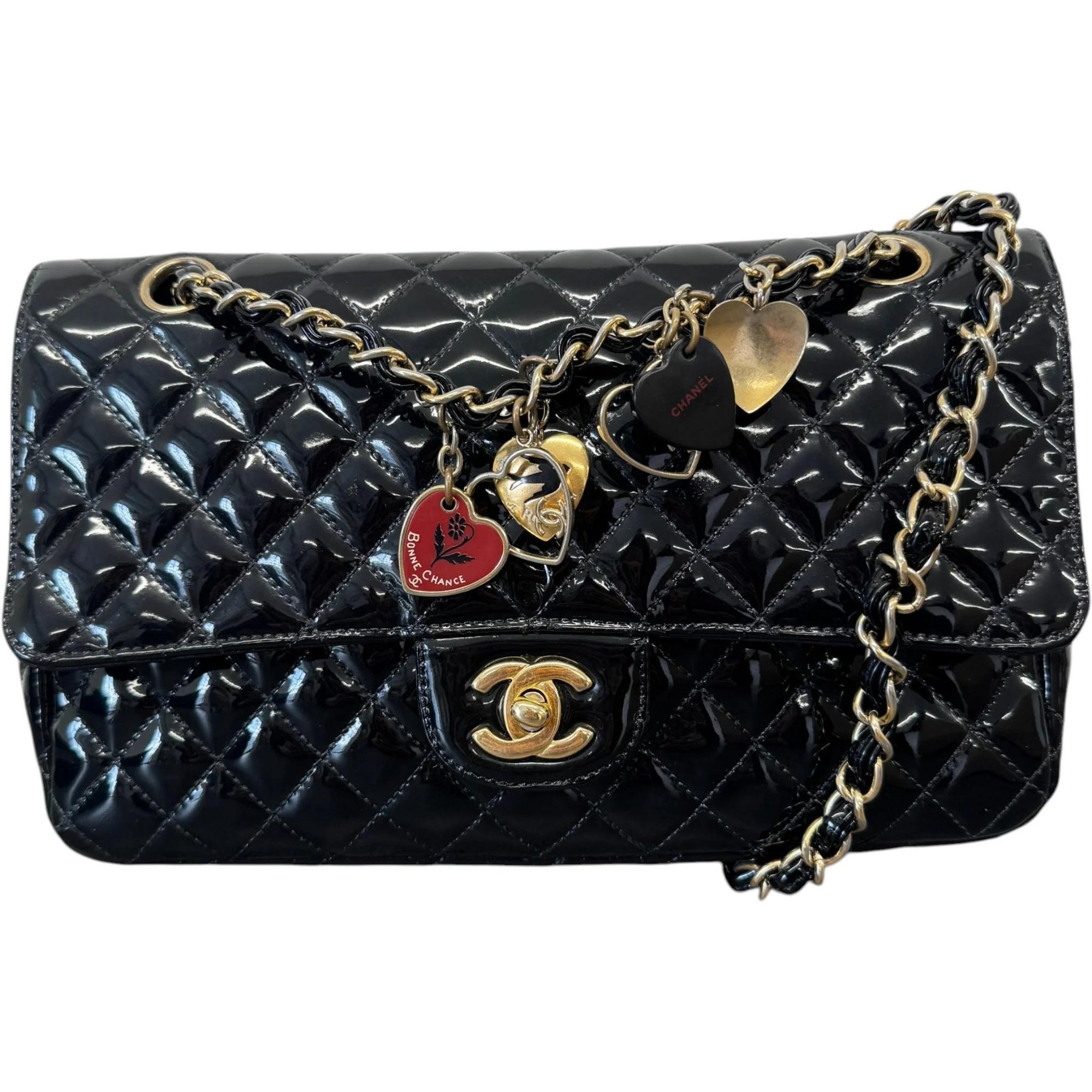 Patent leather handbag