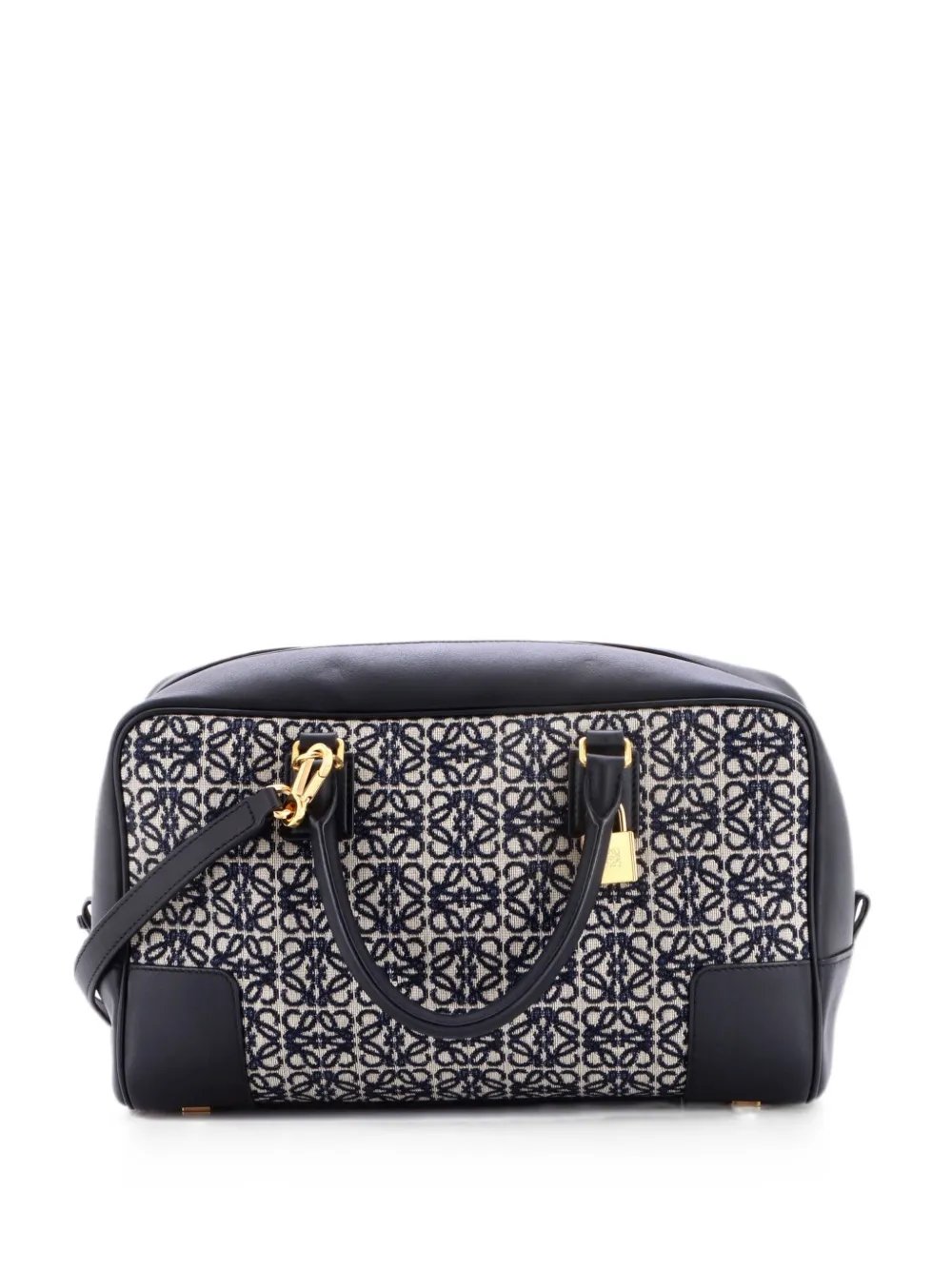 Loewe Amazona Bag Leather and Jacquard Canvas 28 satchel