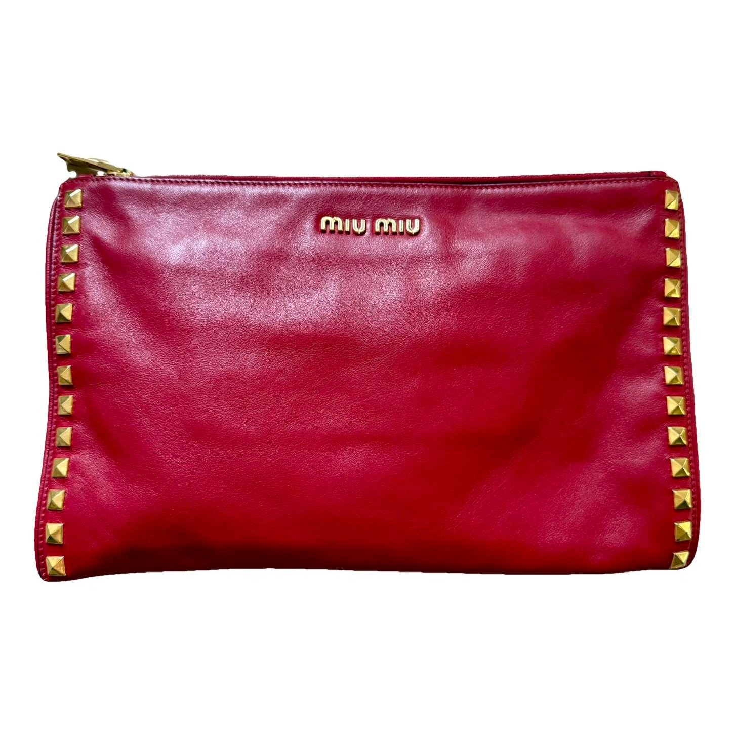 Leather clutch bag
