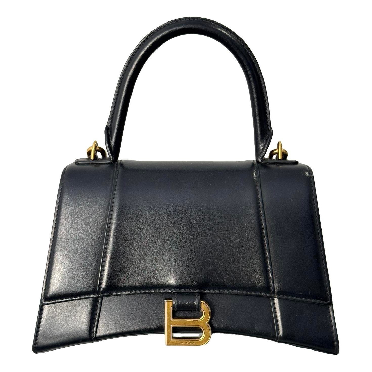 Hourglass leather handbag