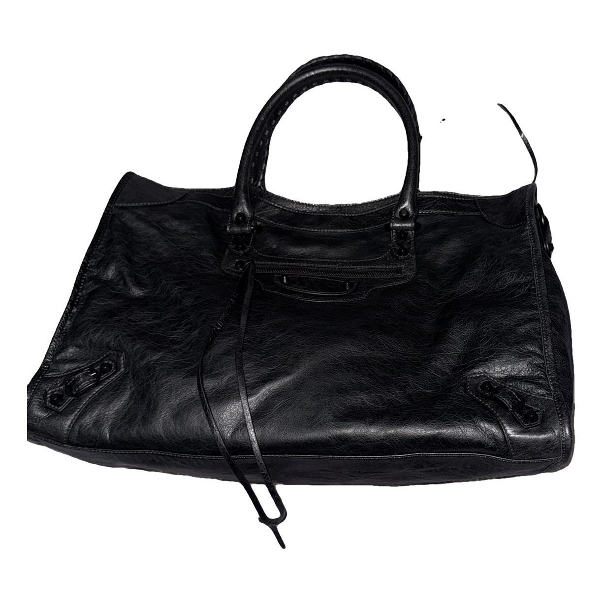 City leather handbag