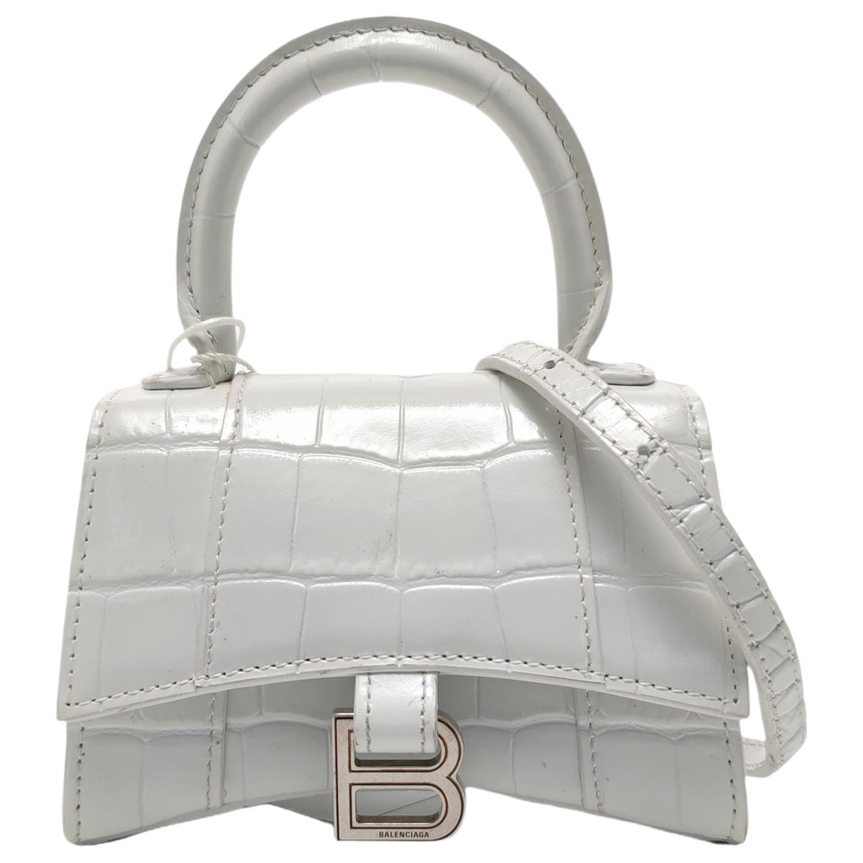 Hourglass leather handbag