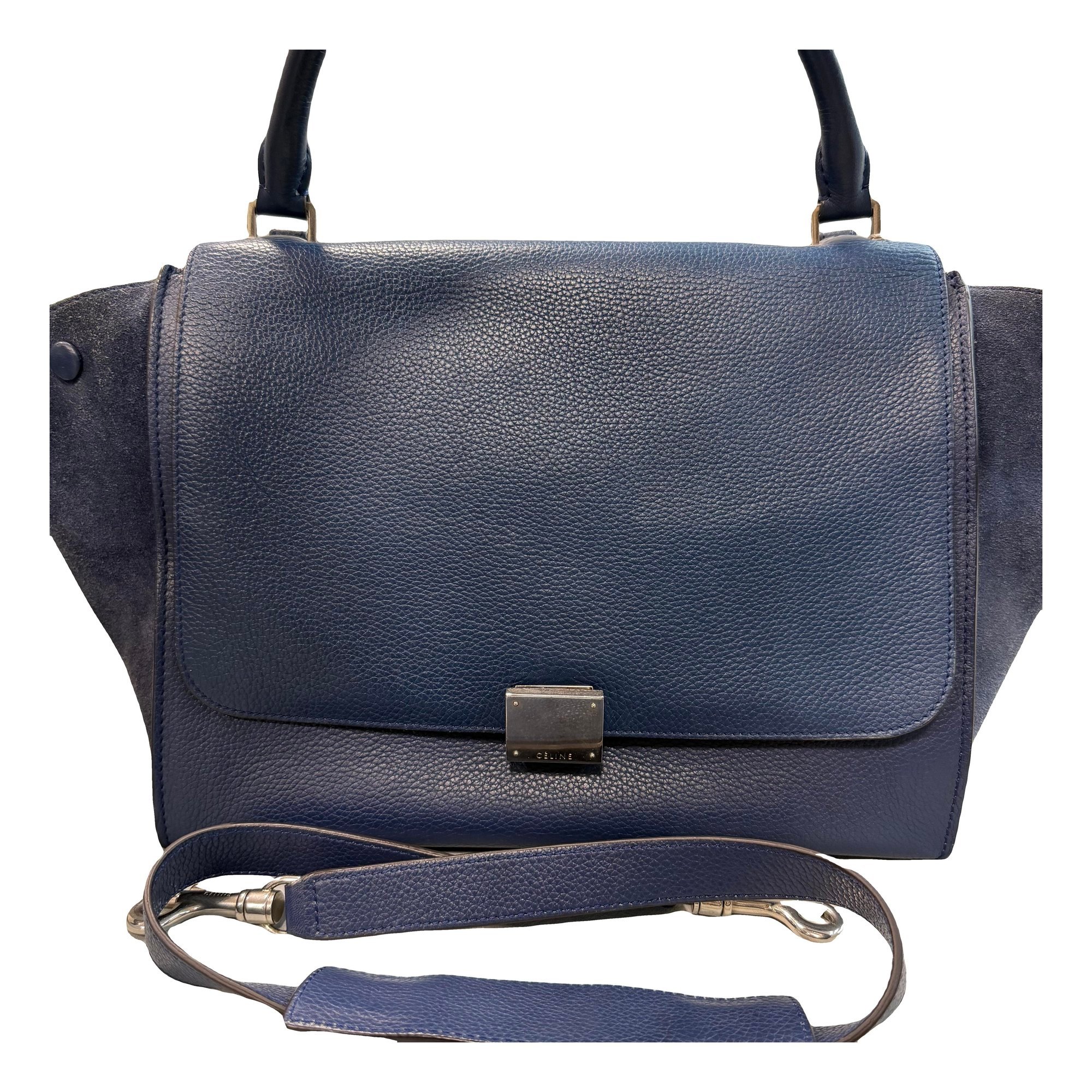 Trapèze leather handbag