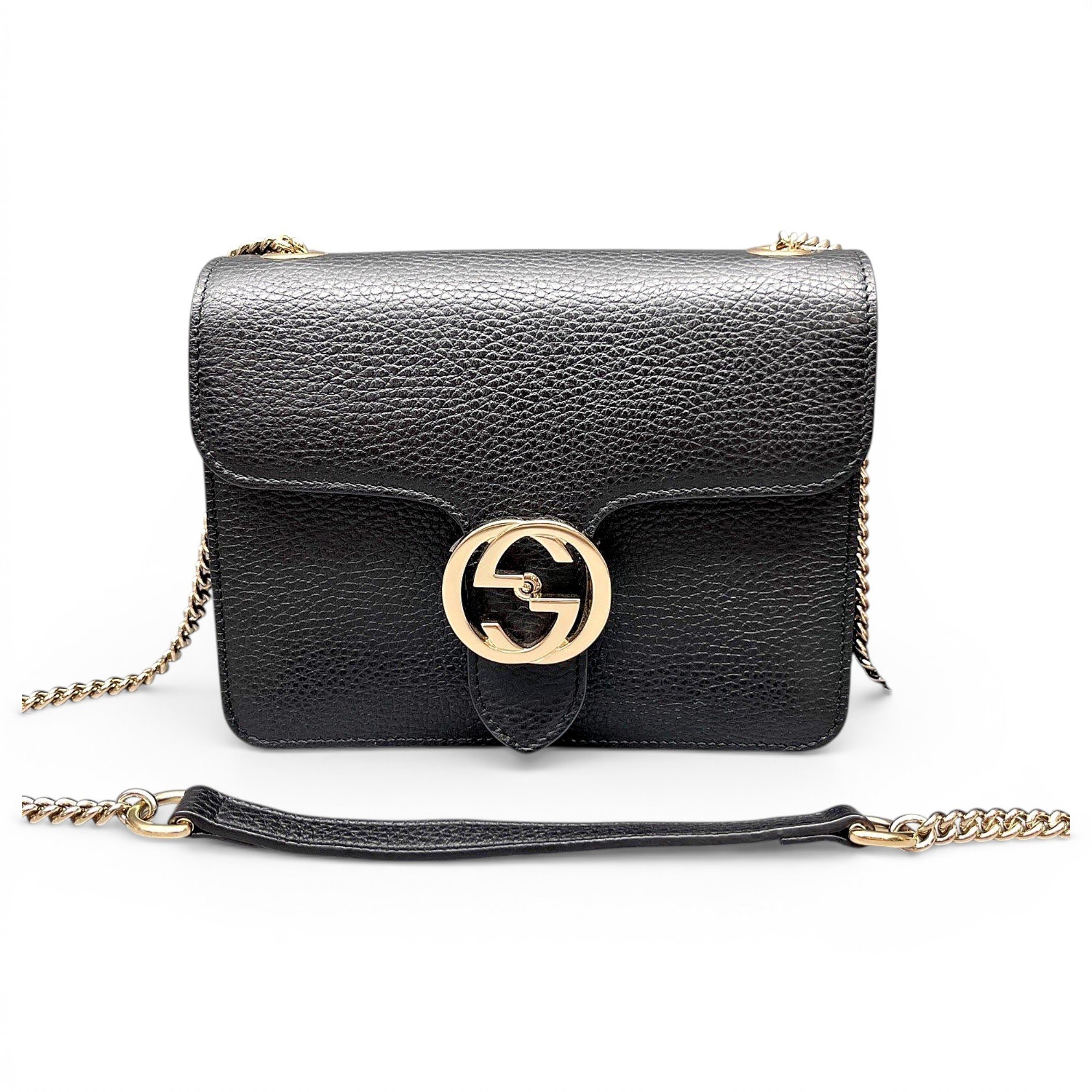 Interlocking leather handbag