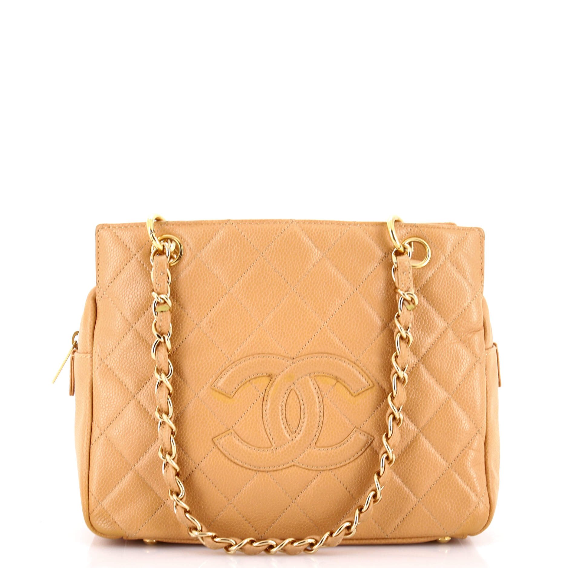 Petite Timeless Tote Quilted Caviar