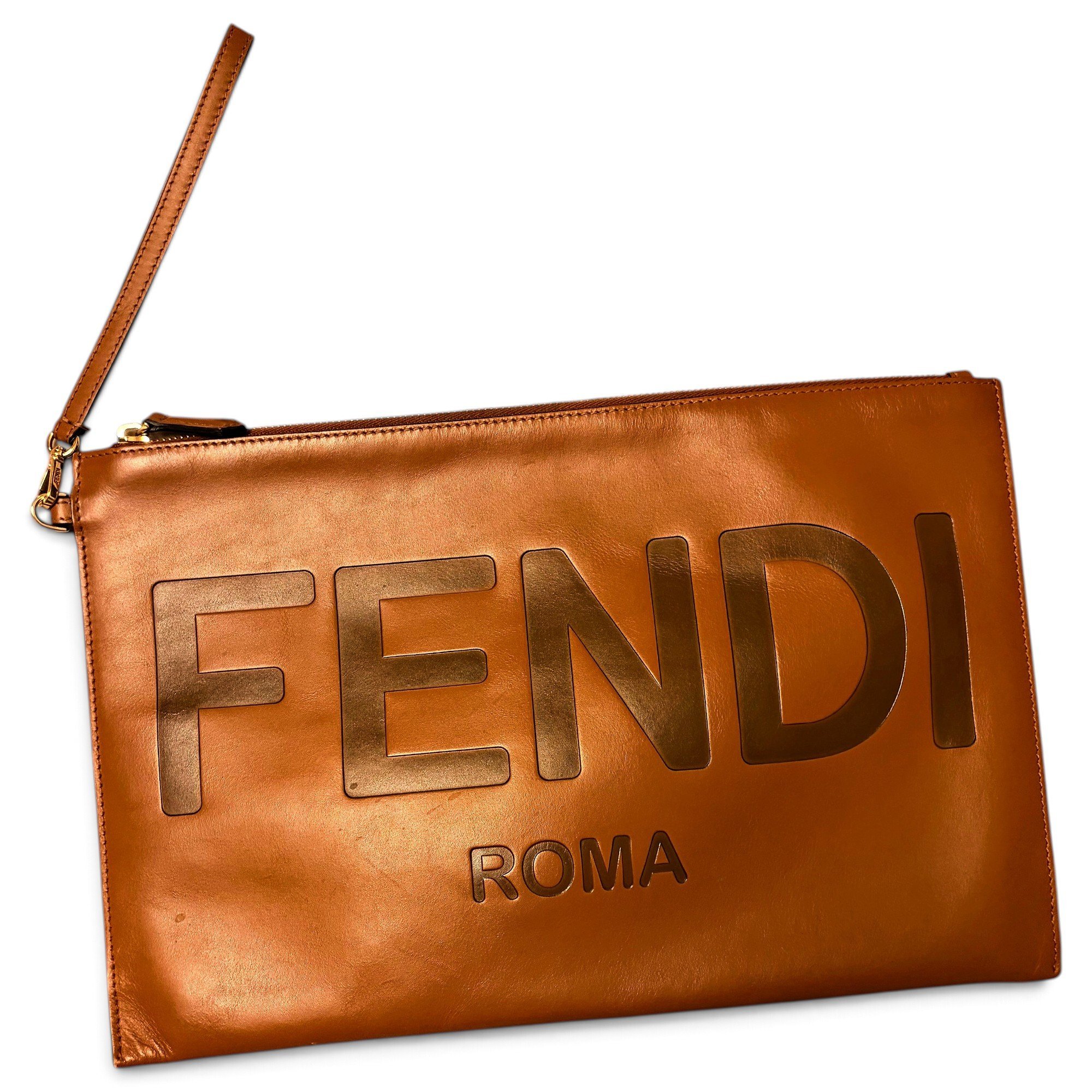 Leather clutch bag