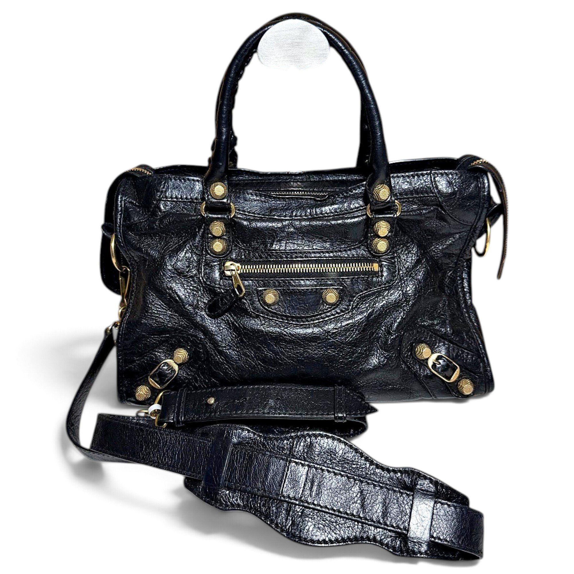City leather handbag