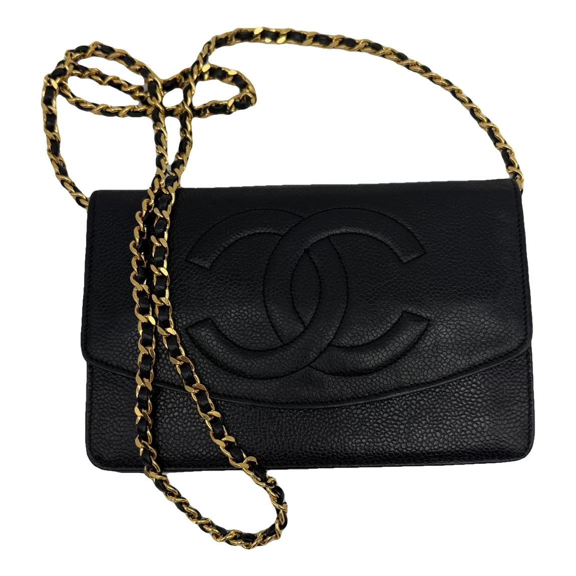 Wallet On Chain Double C leather crossbody bag