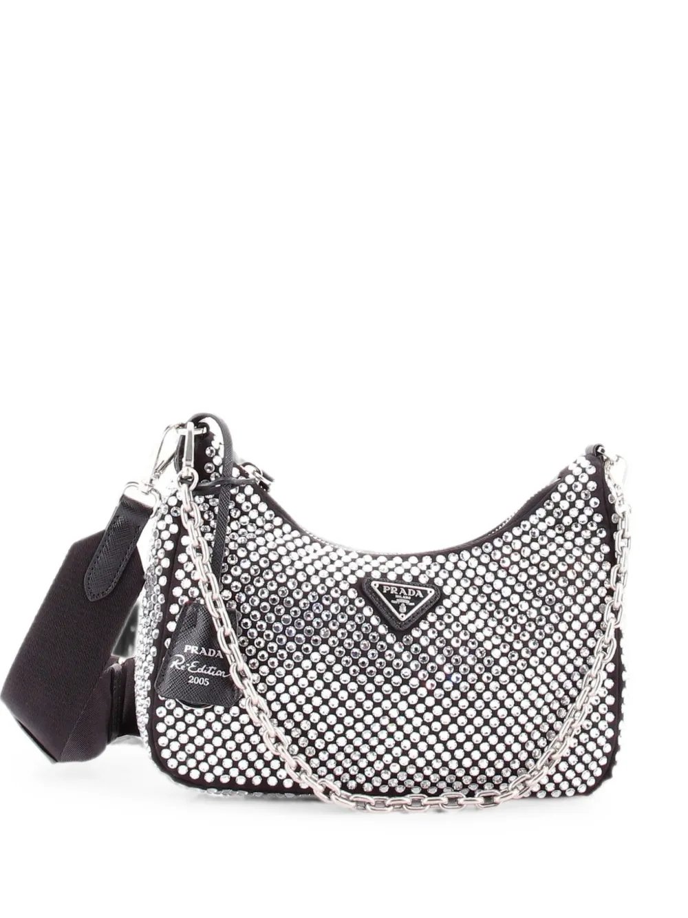 Re-Edition 2005 Shoulder Bag Crystal Embellished Satin Small crossbody bag