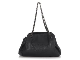 Chanel Chanel Black Part-Quilted Caviar Shoulder Bag