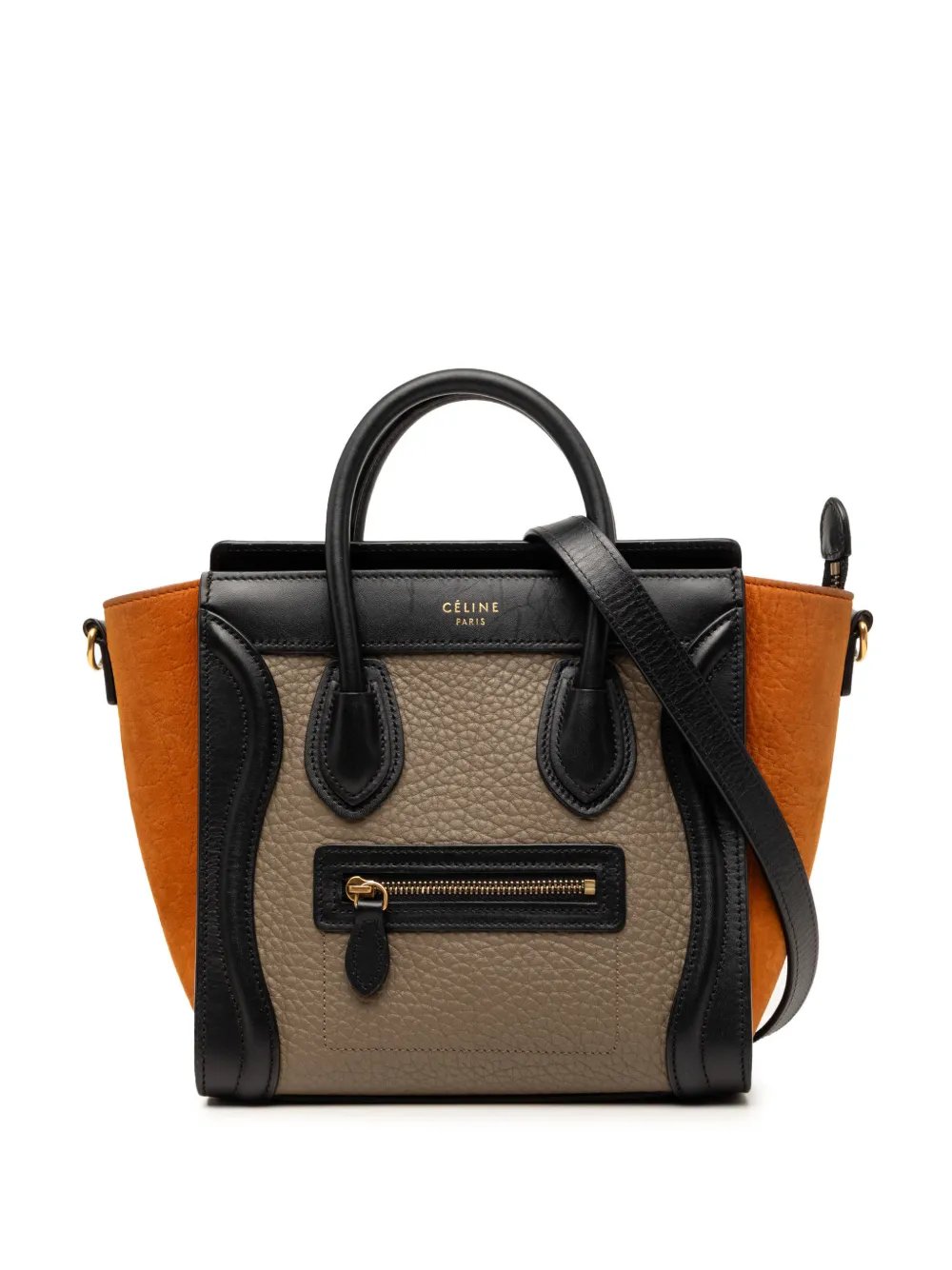 Celine 2015 Nano Tricolor Leather Luggage Tote satchel