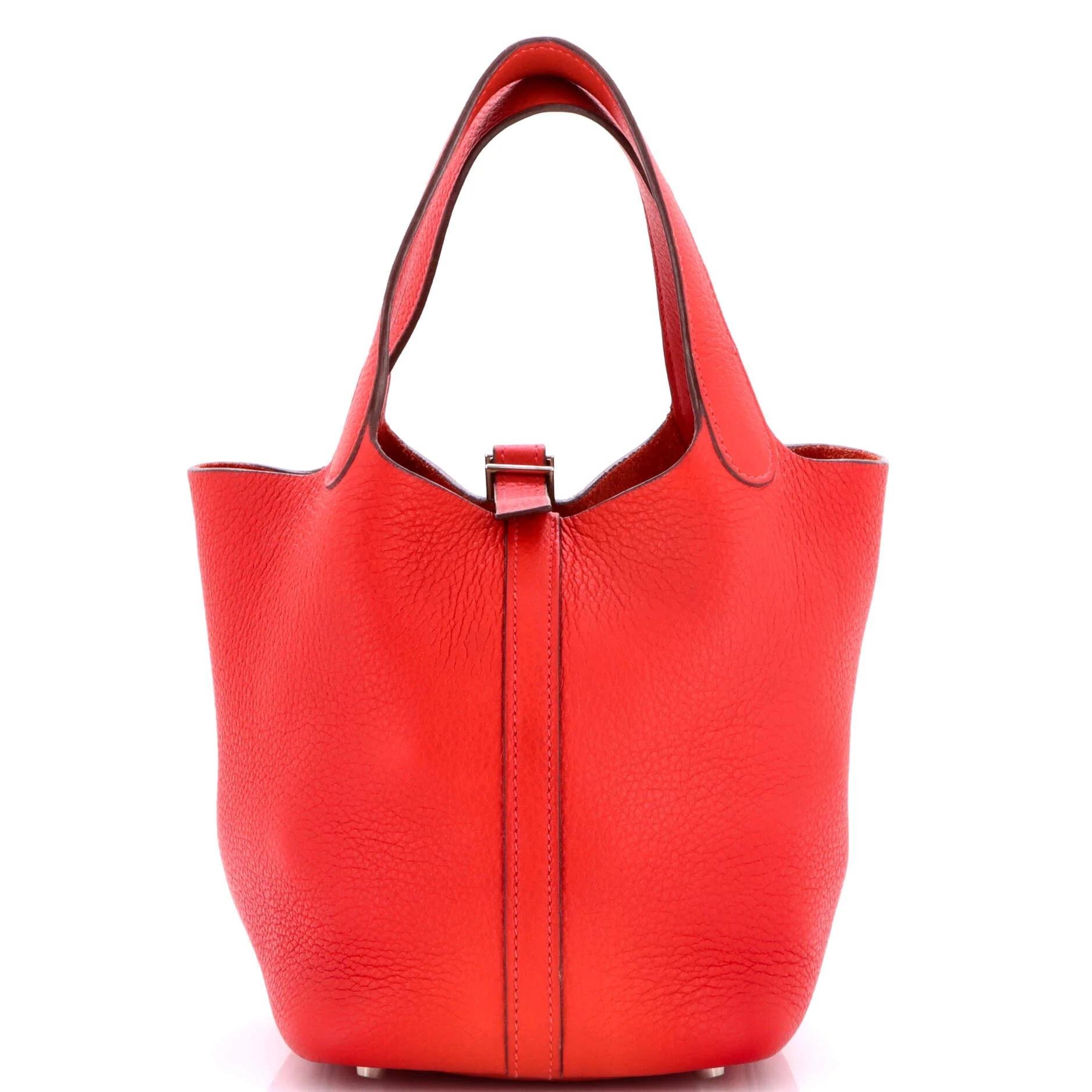 Picotin leather tote