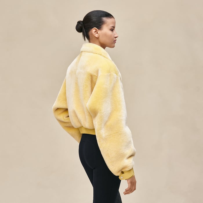 Jaune d'Orge Short Leather Coat