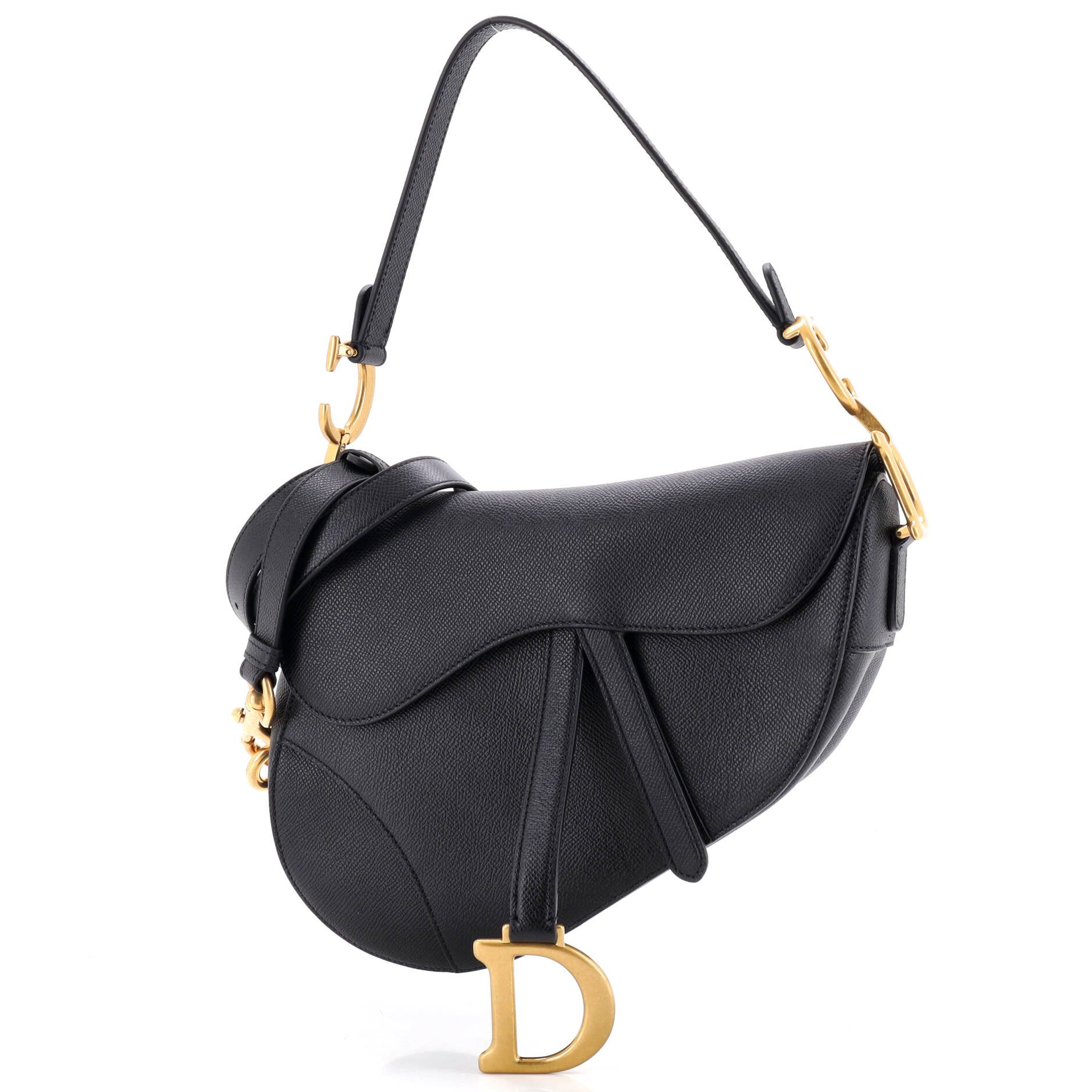 Saddle Handbag with Strap Leather Medium
