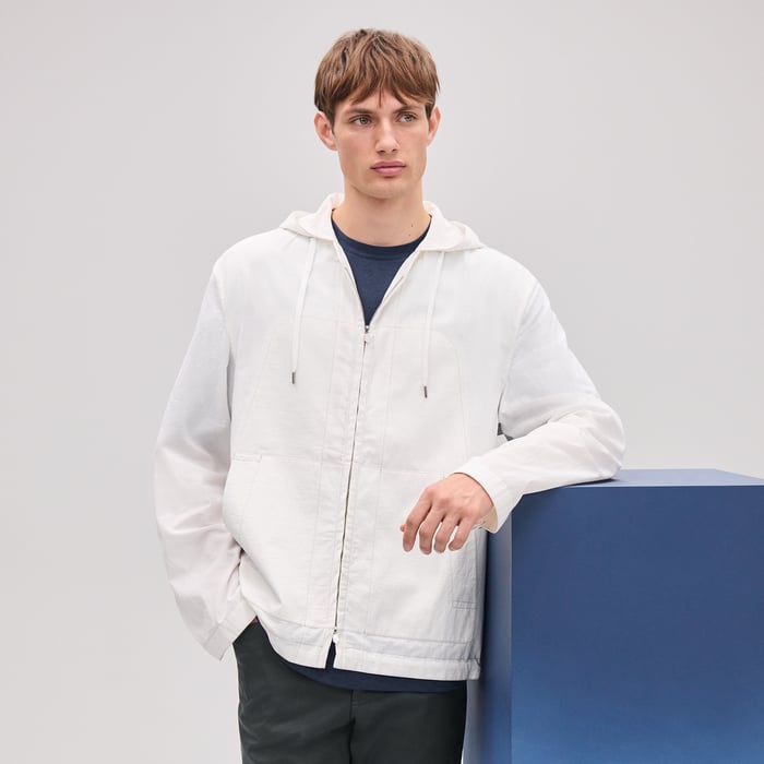 Blanc Zipped Hooded Jacket