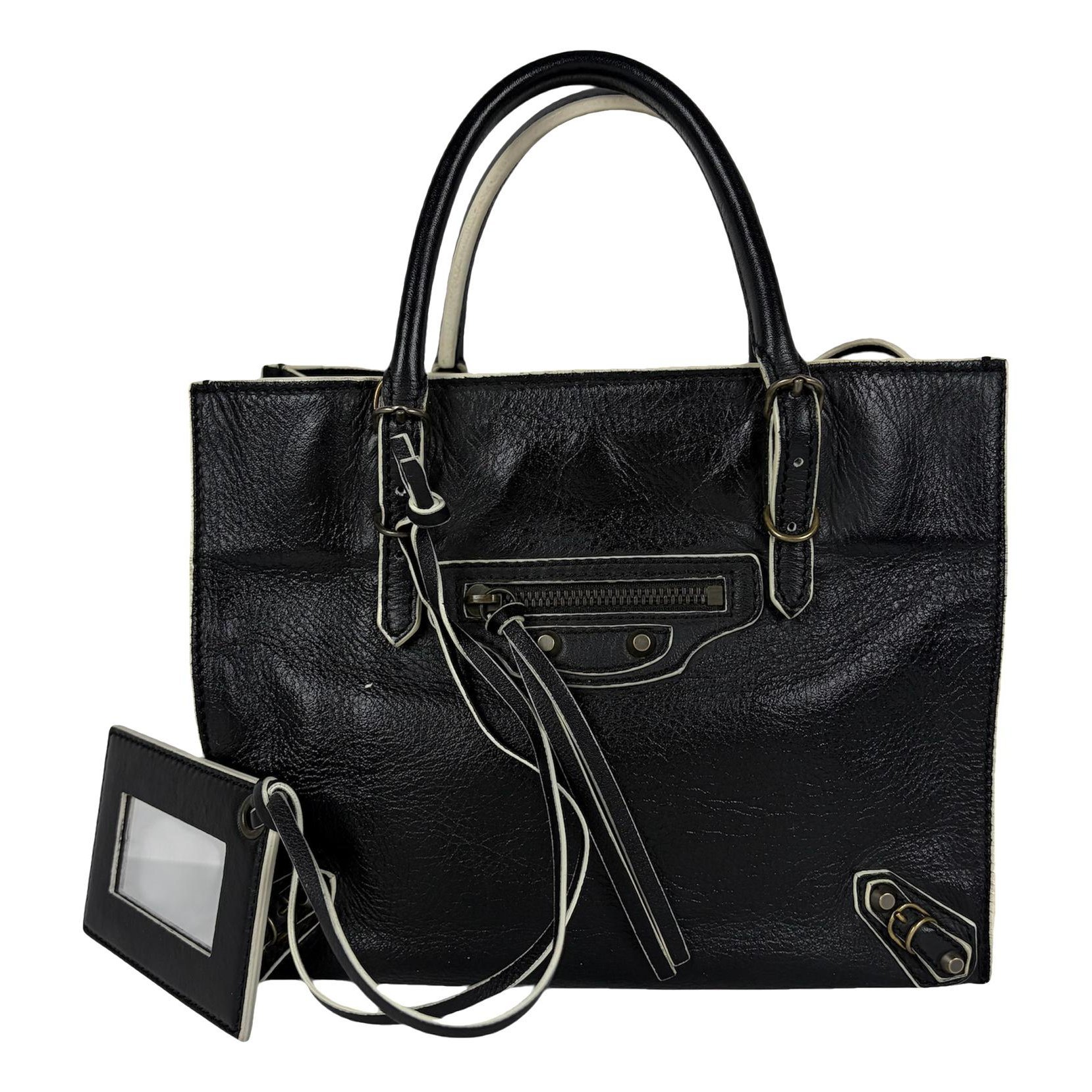 City leather handbag
