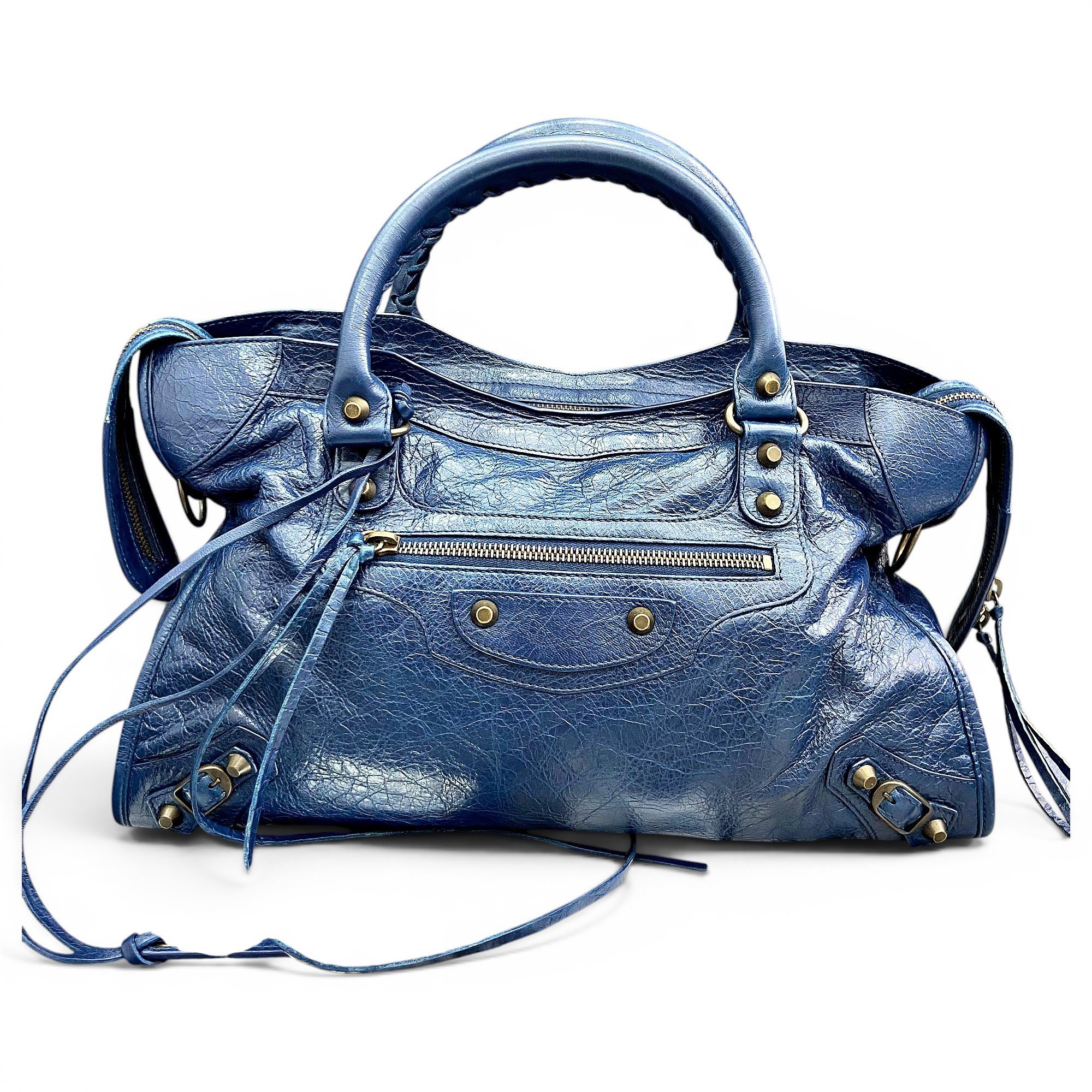 City leather handbag