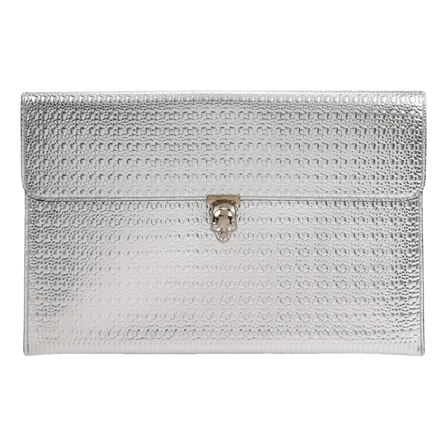 Alexander McQueen Skull leather clutch bag