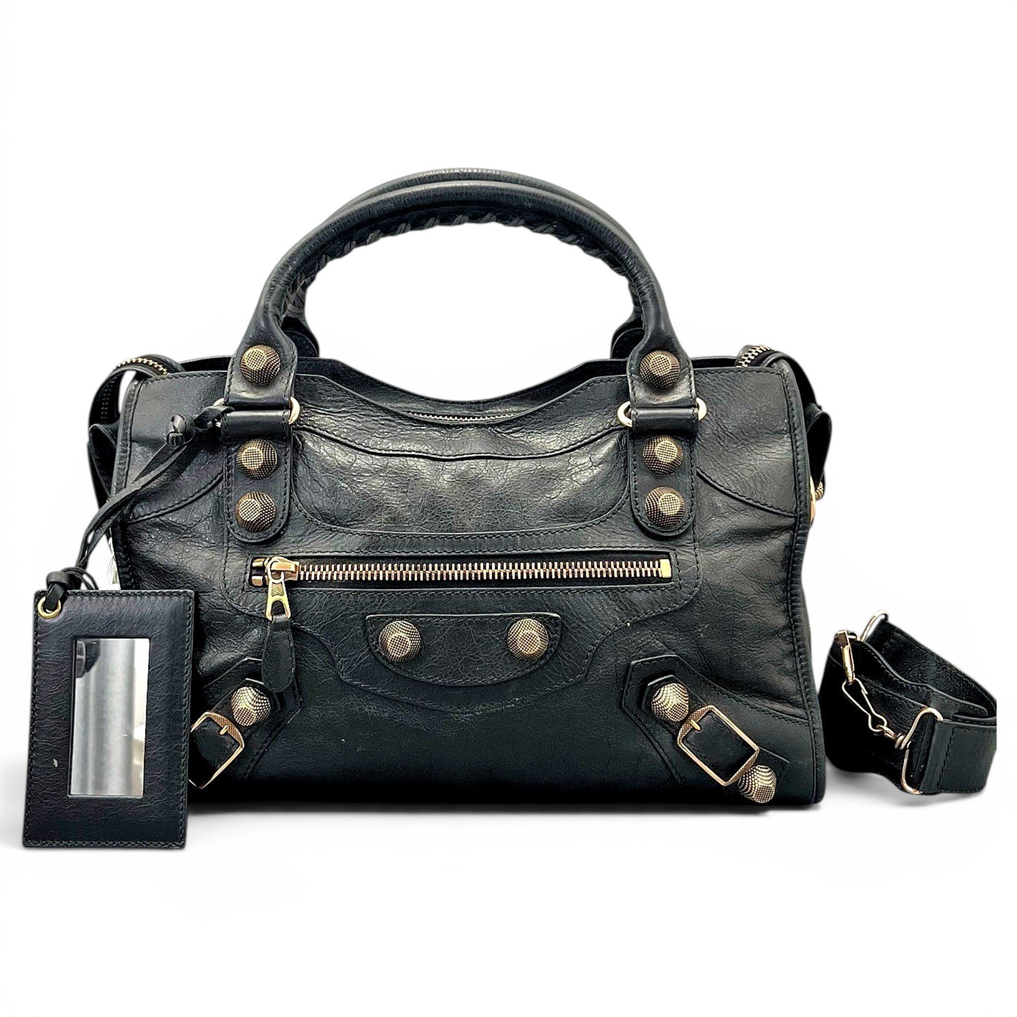 City leather handbag