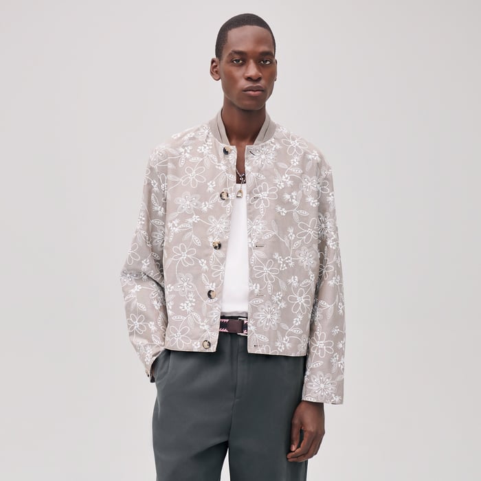 Sable "Fleurs Technique" Rib-trim Jacket
