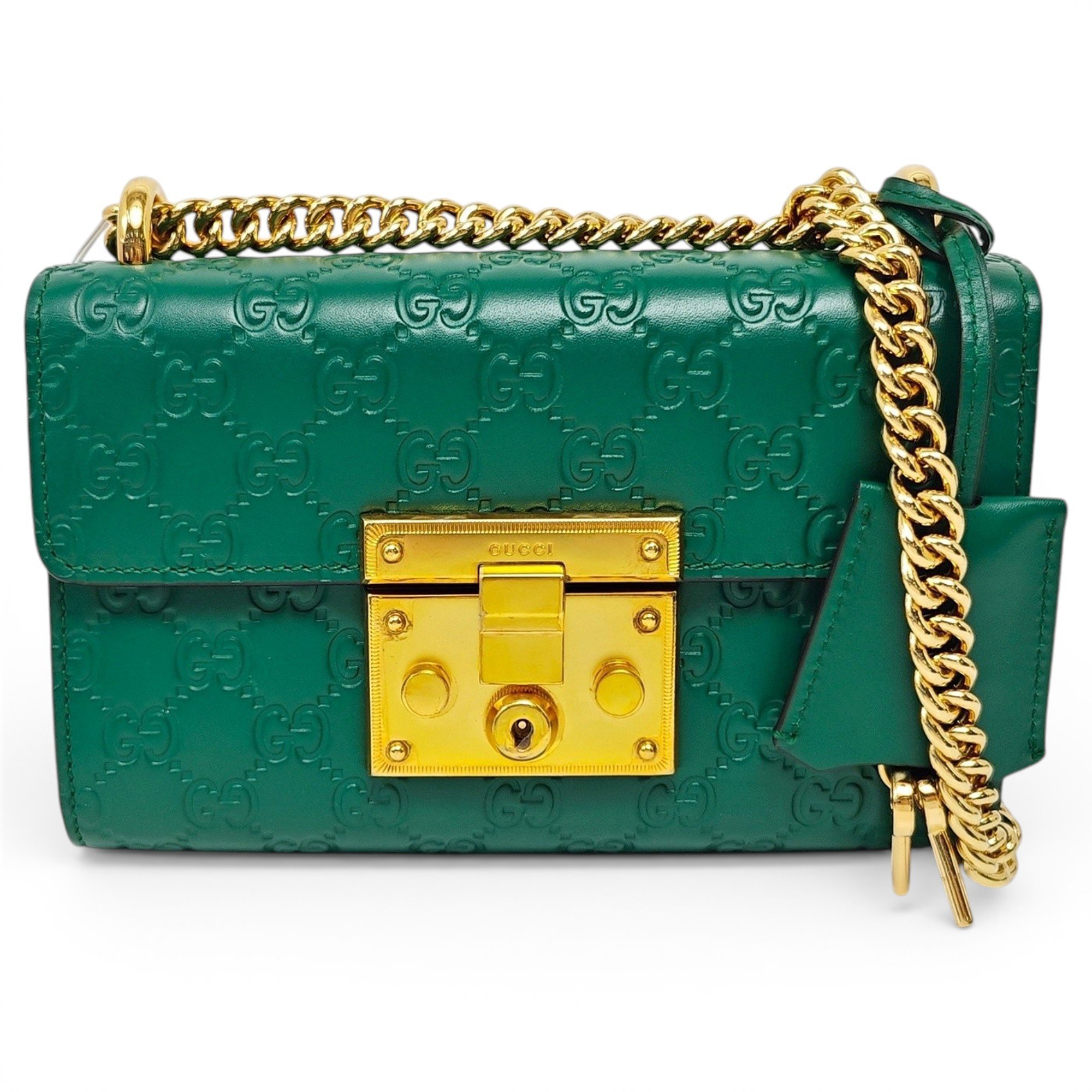 Padlock leather handbag