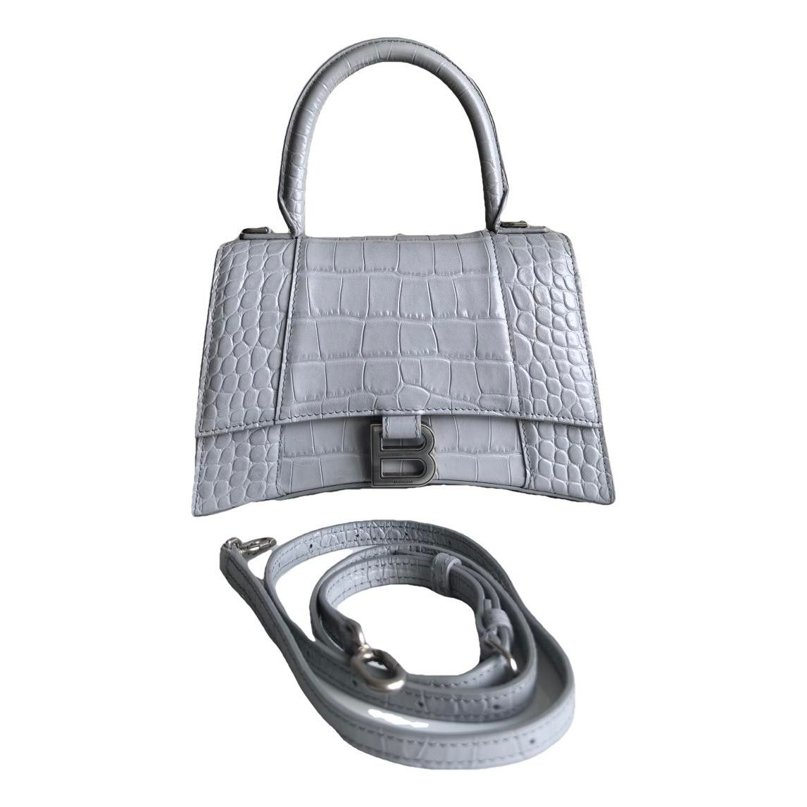 Hourglass leather handbag