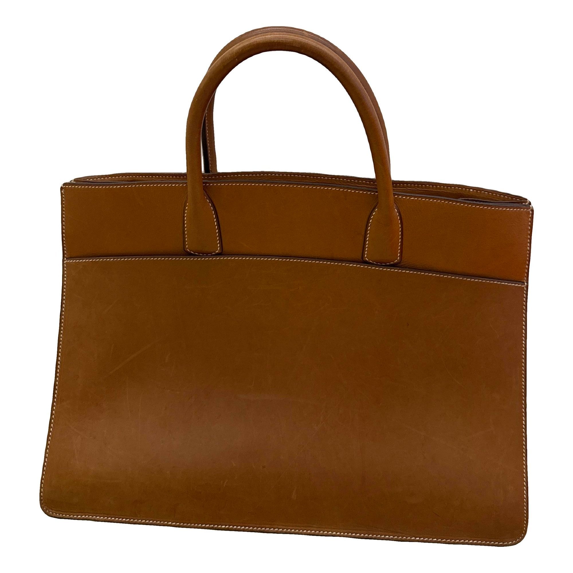 White Bus leather handbag