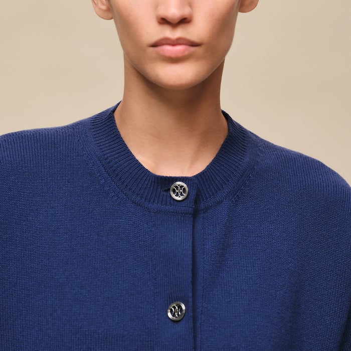 Bleu Outremer Cashmere Long-sleeve Cardigan