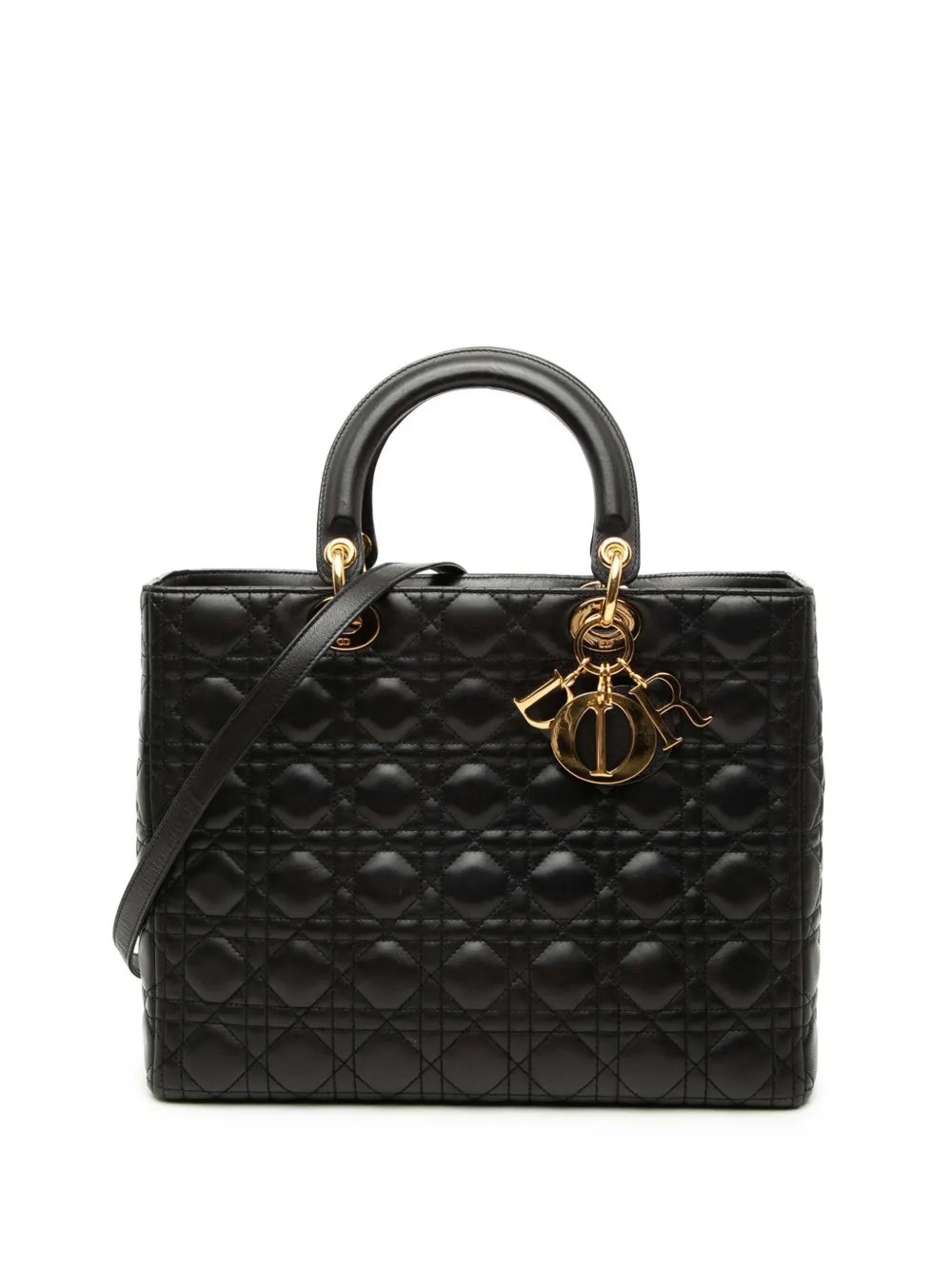 2001 Large Lambskin Cannage Lady Dior satchel